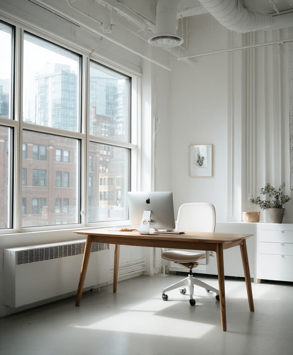 Desk and chair in a modern workspace